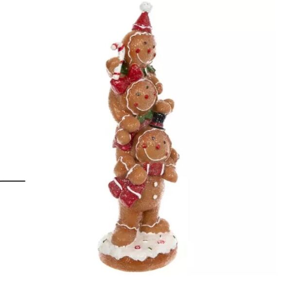 Stacked Gingerbread Decor Festive Gingerbread Family Holiday Decor - Picture 3 of 4